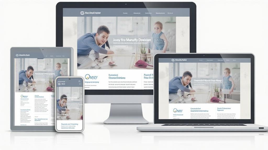 Responsive website displayed on different devices